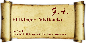 Flikinger Adalberta névjegykártya